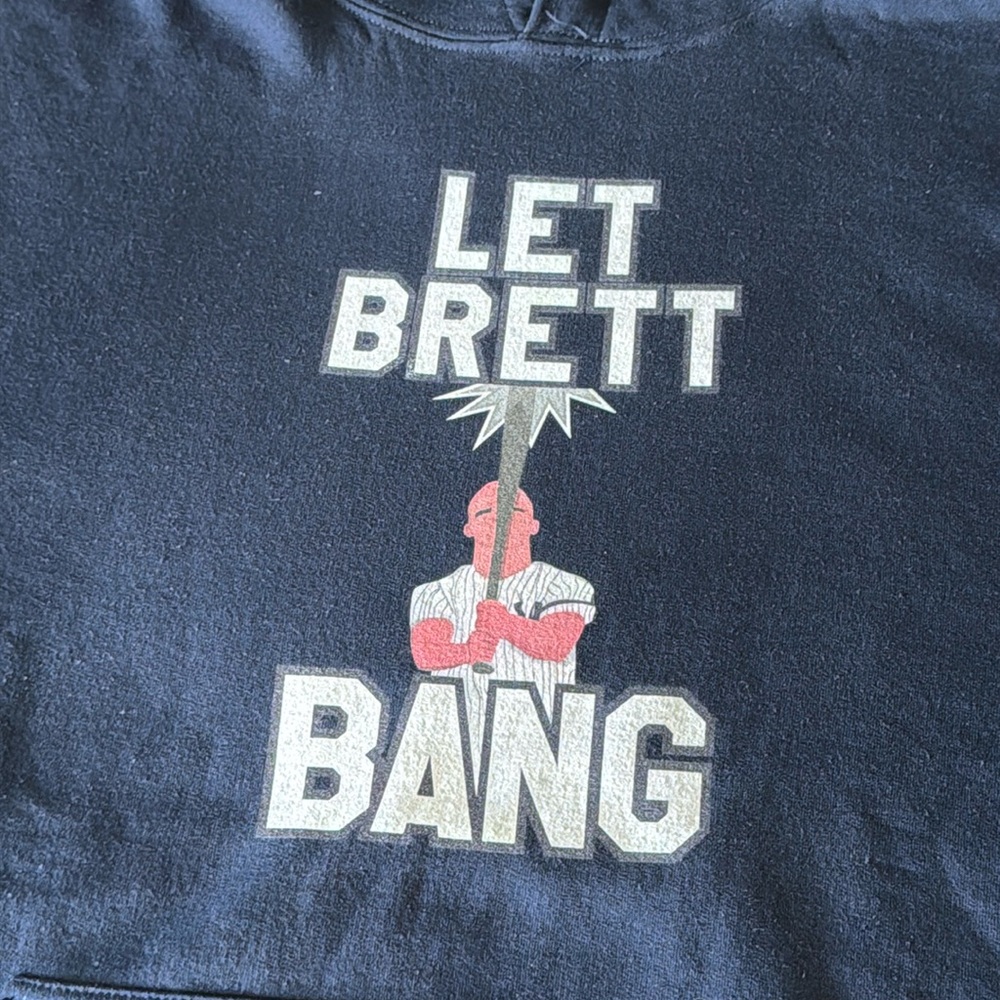NY Yankees XL Navy Brett Gardner “Let Brett Bang” hoodie sweatshirt